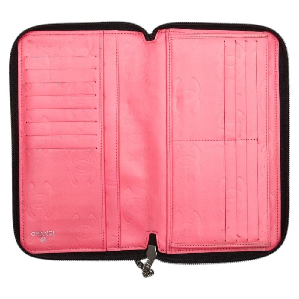 CHANEL Black Lambskin Leather Logo Wallet - Picture 10 of 16